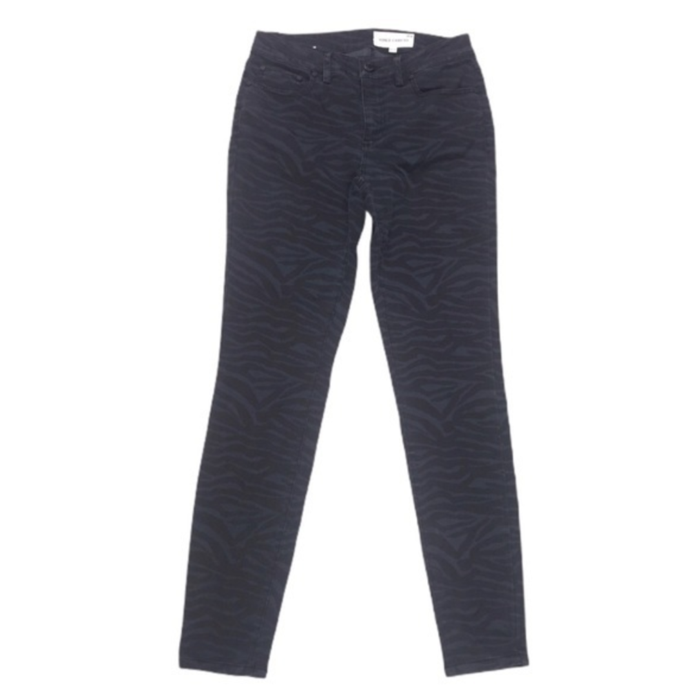 Vince Camuto‎ 27/4 blue black zebra print mid-rise cotton blend skinny jeans